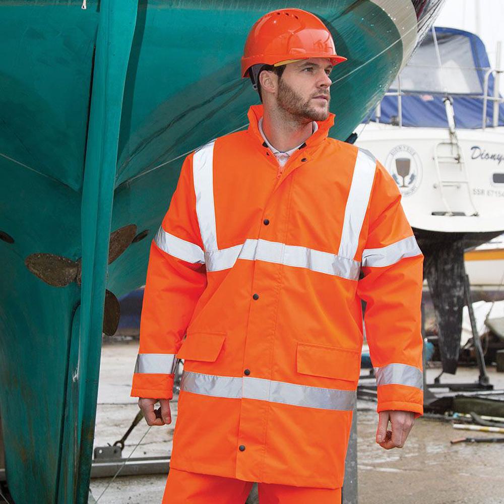 Result Core High-Viz Motorway Coat (vanntett og vindtett)