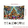 1 piece of 2D flat printing party banner with a Christmas happy background. High-definition printed background fabric.ZL