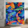 Brightly Colored Fish Shower Curtain Waterproof Fabric 3D Printed Decorative Shower Curtains for Bathroom Blue Green Red Yellow