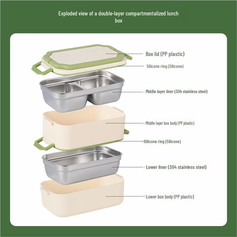 RuHan 304 Stainless Steel Divided Cartoon Lunch Box