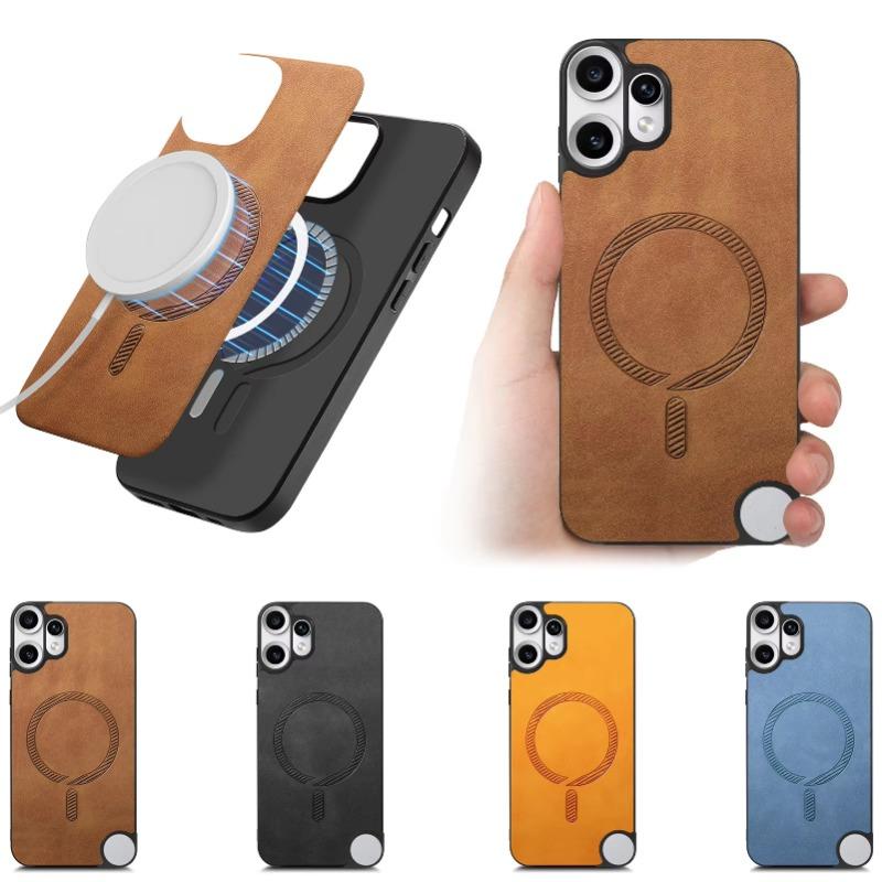 Magnetic Leather Case For Nothing CMF Phone 2 Pro Magsafe Wireless Charging Matte Shockproof Cover For CMF Phone 2Pro Bumper