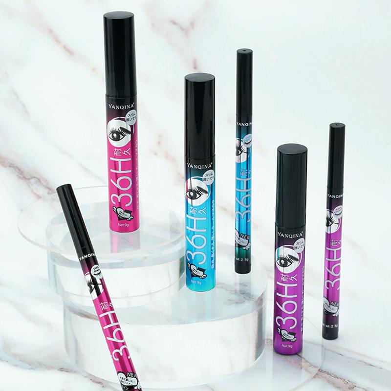 YANQINA 2-in-1 wasserfestes, schnell trocknendes Eyeliner-Mascara-Set