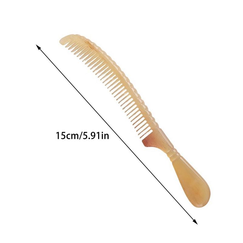 Natural Sheep Horn Comb Anti-Static Fine Tooth Hair Styling Detangling Comb With Handle For Men Women Head Scalp Health Care