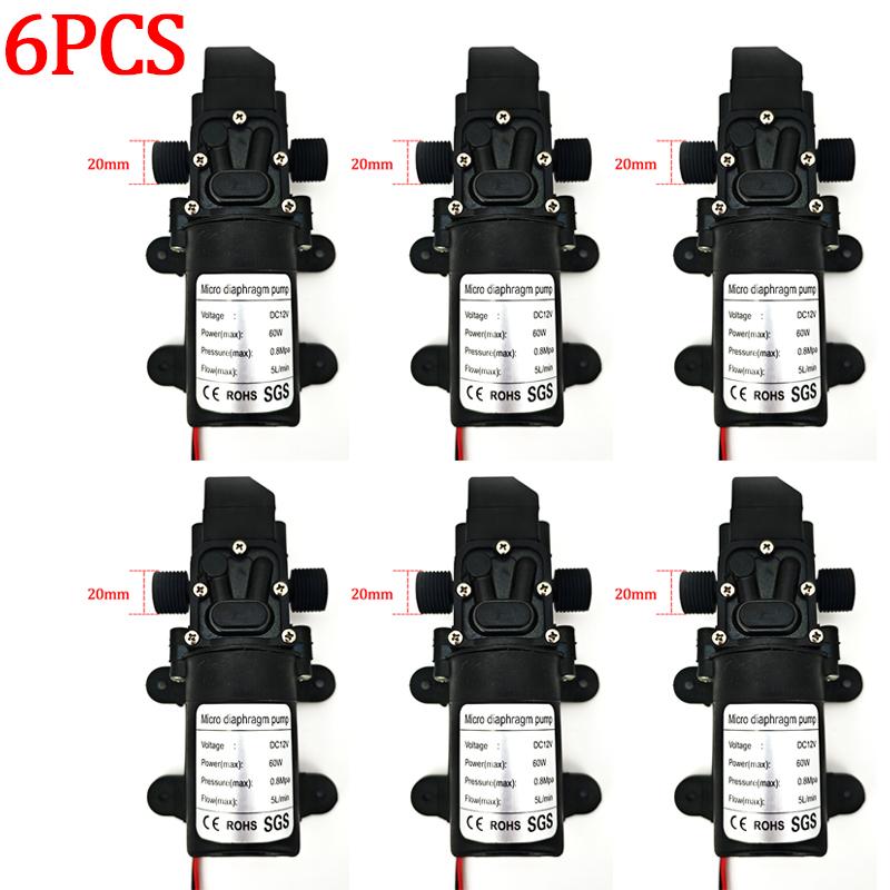 DC 12V 60W 120PSI 3-5L/MIN Agricultural Electric Pump Small High Pressure Diaphragm Water Sprayer Car Wash Pumping Experiment