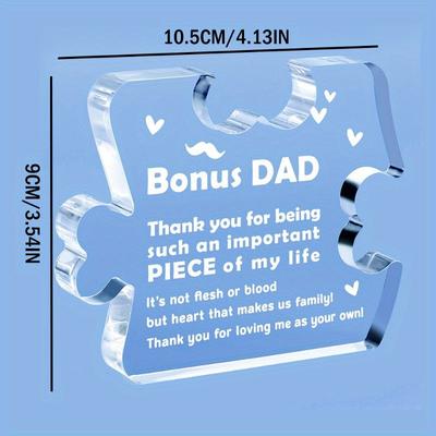 Bonus Dad Acrylic Plaque - Best Dad Ever Gift from Daughter/Son