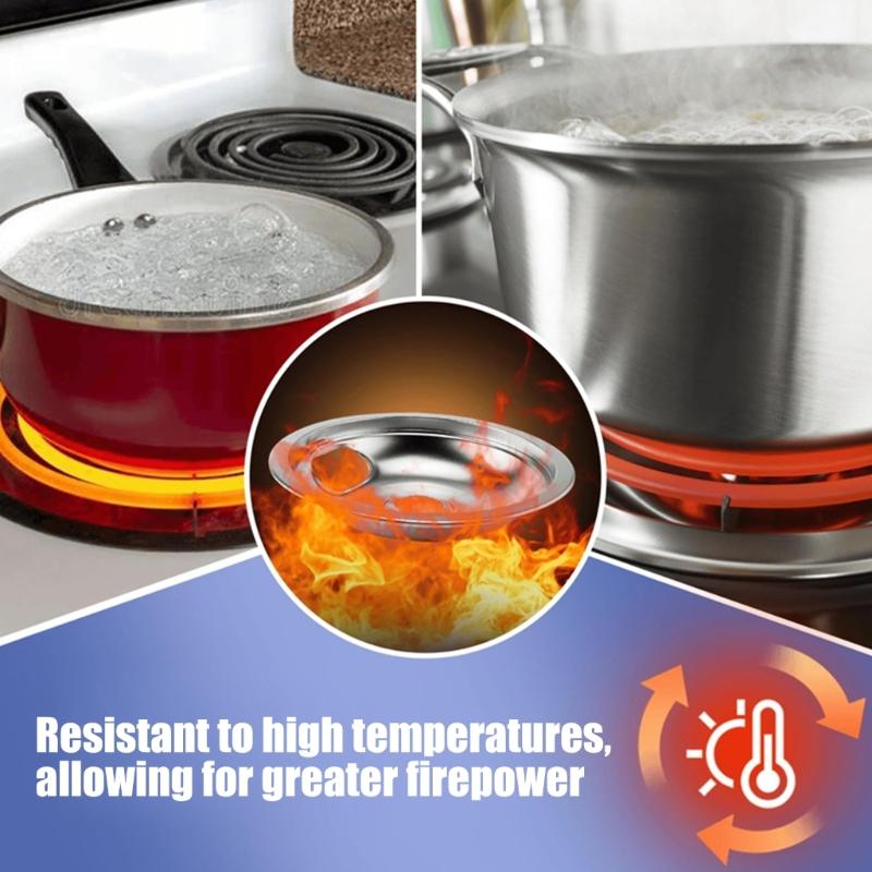 4Pieces Universal Burners Rings for Gas Stove Efficient Heat Conduction Secure Easy Installation Corrosion Resistant