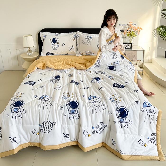Simple printing fashion single summer quilt air conditioner quilt Xia Liang quilt single piece without pillowcase