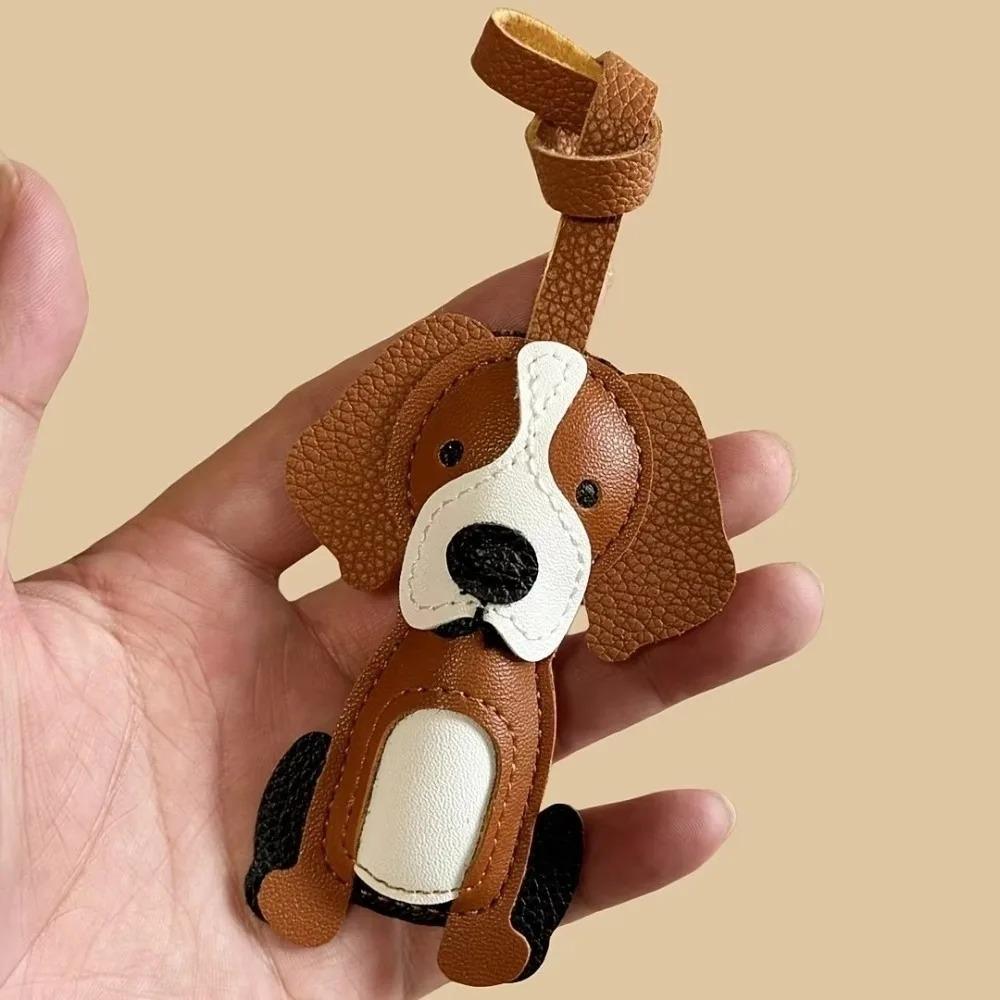 

Multi-color Hanger Border Collie Leather Pendant Charm DIY Pu Leather Dog Keychain Handmade Fashion Bag Pendant Bag Ornament коричневый