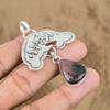 Natural Rhodonite Gemstone Jewelry 925 Sterling Silver Pendant Fish For Women