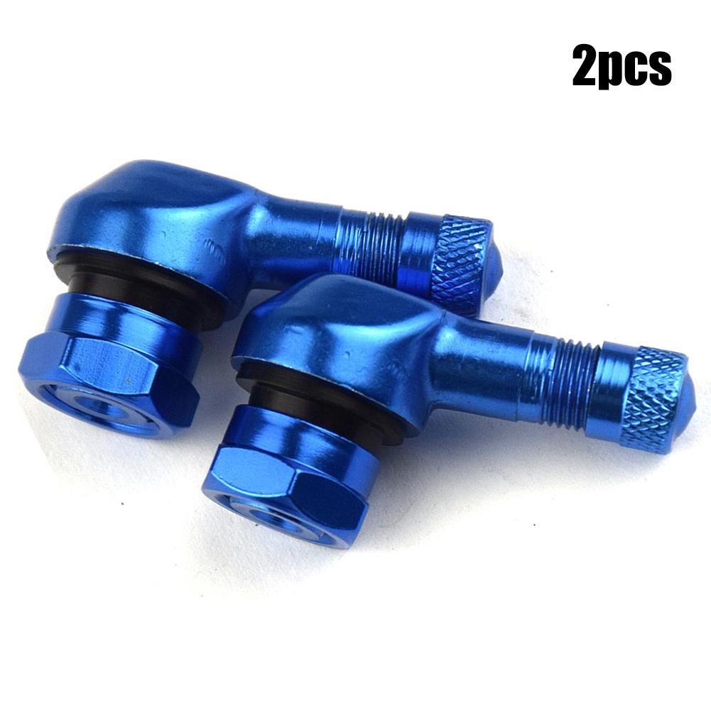 2PCS CNC Motorcycle 90 Degree Angle Wheel Tire Stem Tubeless Valve Aluminum Easy To Fill And Easy To Use To Check Tire Pressure.