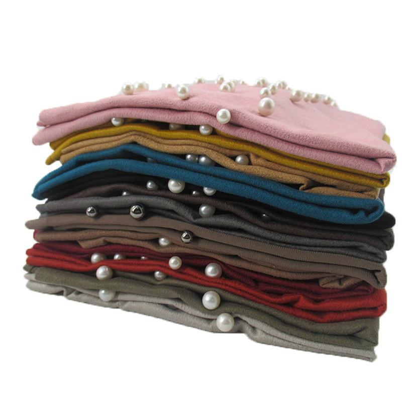 New Muslim Suede Turban Caps Twist Velvet Beading Hijab Bonnet Woman Indian Hat Head Wraps Turbante Femme Musulman