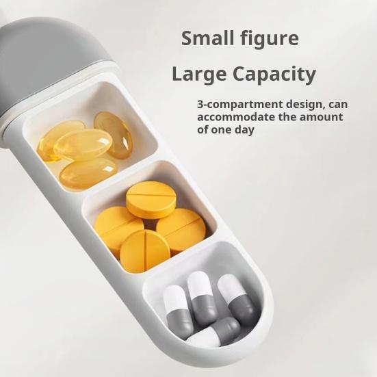 Přenosný úložný box na pilulky 3 mřížky Design Vodotěsný Kompaktní velikost Venkovní cestování Volně kombinovaná tableta s organizérem tablet