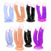 Dildo Feminino em Forma de U Cabeça Dupla Pênis Falso Pequeno Masturbador Feminino Cristal Colorido Produtos Eróticos