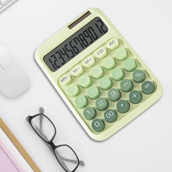 Mechanical Switch Calculator 12 Digits Large LCD Display Desktop Calculator Ergonomic Design Calculators for Teachers Students Office Home School