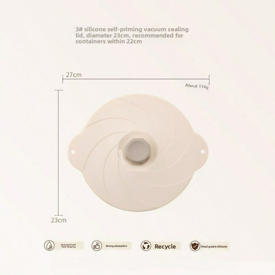 Couvercle de conservation fraîcheur en silicone, couvercle de conservation fraîcheur sous vide en silicone, couvercle d'étanchéité en silicone, couvercle de pot beige