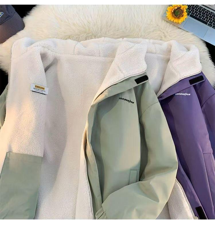 Men's Trendy Cotton Jacket with Lamb Fleece - 2025 New Fall/Winter Double-Sided Thickened Coat