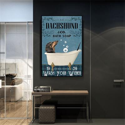 Sevimli Hayvan Banyo Dekorasyonu Resim Posteri Tuval Duvar Baskılar Oturma Odası Pop Art Ev