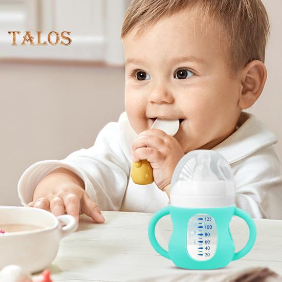 Babyflaschenhülle für Philips 4/8oz Glas, Silikon-Griffe mit einfachem Griff zum Schutz vor Stürzen, reduziert den Plastikkontakt, Babyflaschenabdeckung