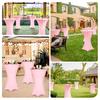 Yousheng Cocktail Table Cover Solid Color Design High Elastic Oil-Proof Universal Fit Simple Installation Round High Top Table Cloth