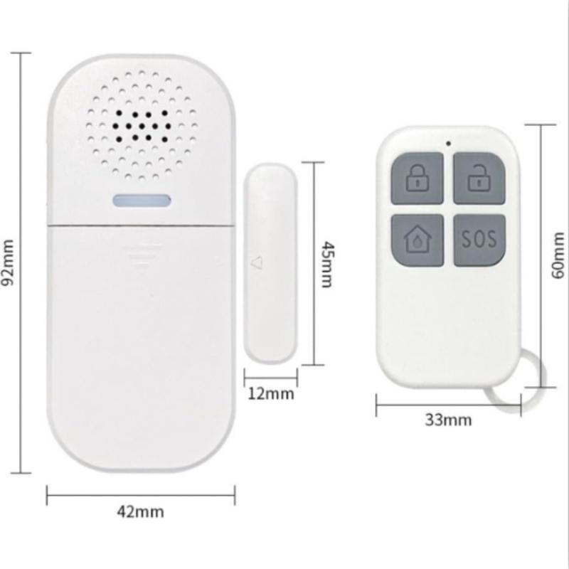 Système d'alarme de porte sans fil de 130 dB avec volume réglable et télécommande pratique