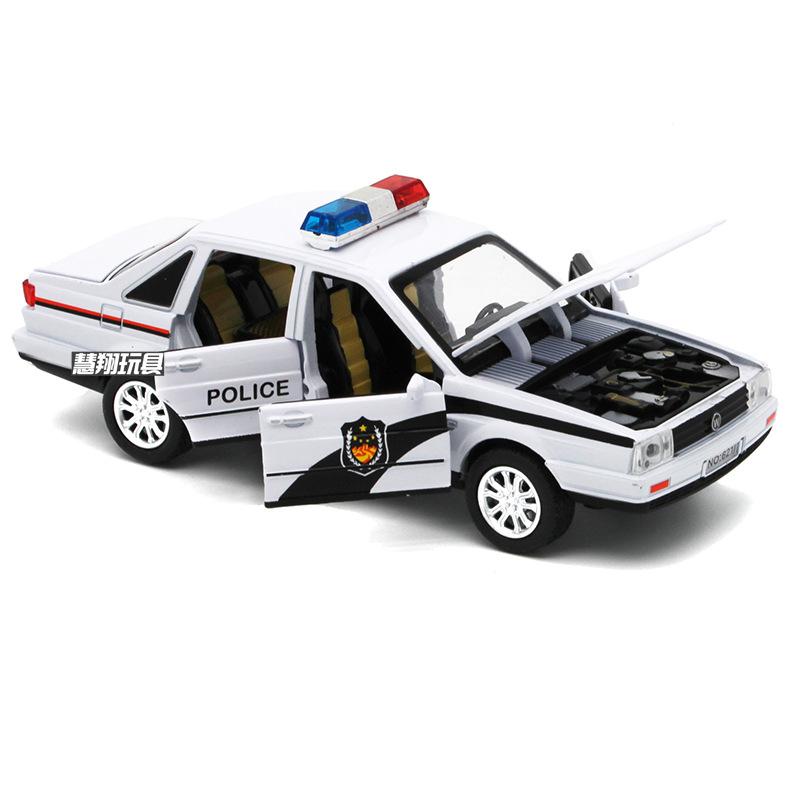 Policejní autíčko 1/32 Santana, autíčko z lehké slitiny, forma a autíčko, miniaturní model auta, dětské autíčko