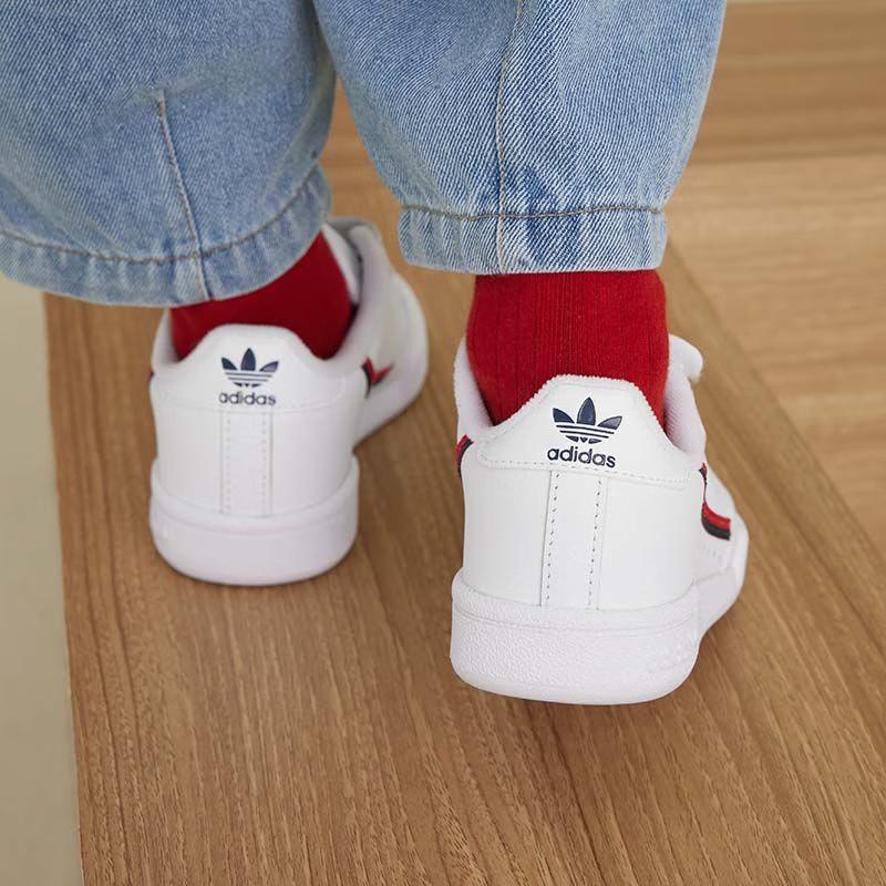adidas Originals Continental 80 Comfortable Breathable Low Top Kids' Skateboarding Shoes White EH3222