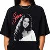 2026 Summer New Style Selena Quatiniara Retro Pattern TShirt  HighQuality Comfortable Casual Mens Roundneck Printed Tee