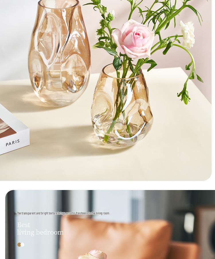 Nordic Style Irregular Glass Vase for Desktop Hydroponics