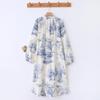 Women's V-Neck Cotton Gauze Nightgown - Versatile Mid-Length Spring/Summer Dress