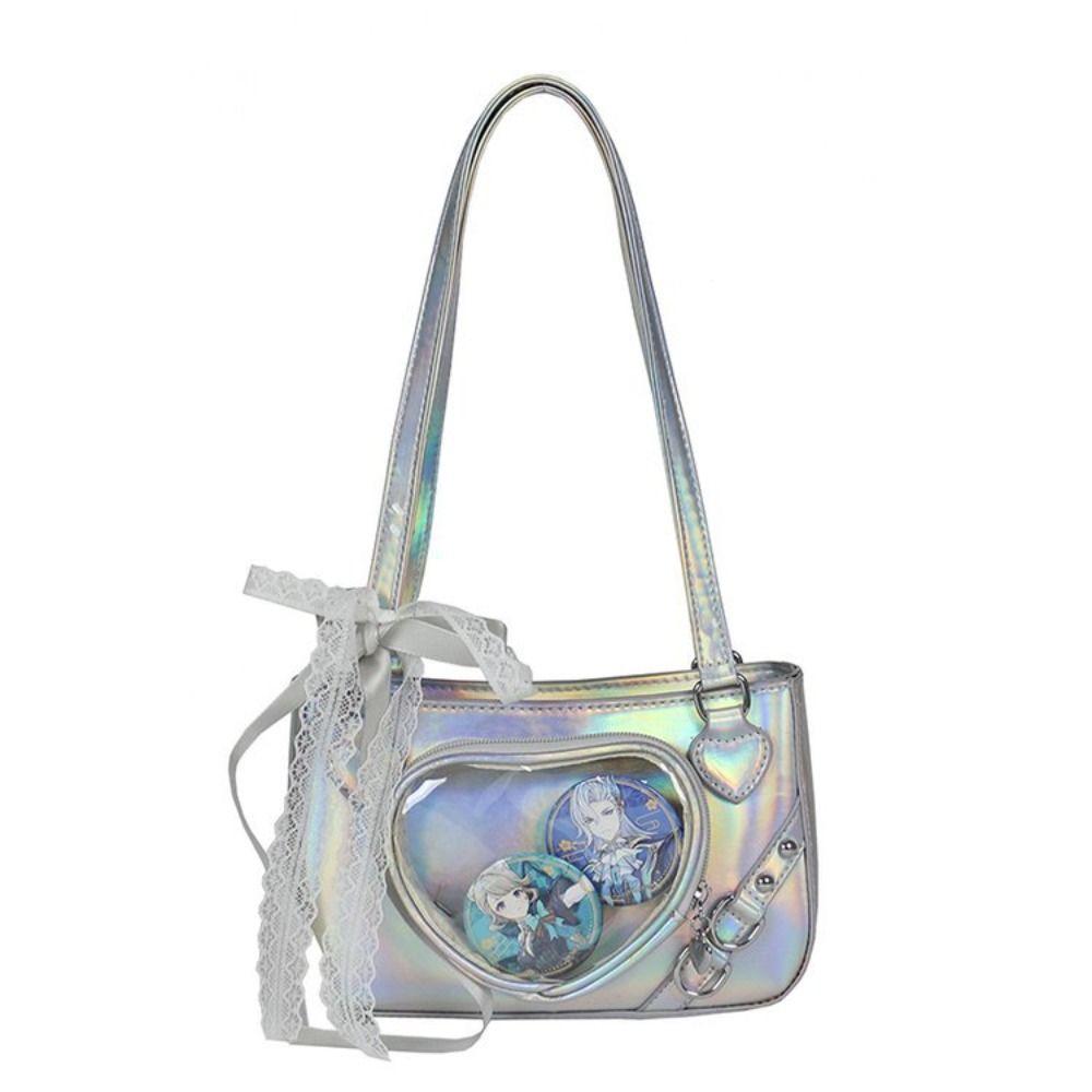 JK Transparent Love Itabag Zipper Bag Lace Crossbody Bag Portable Kawaii Shoulder Bag Gift
