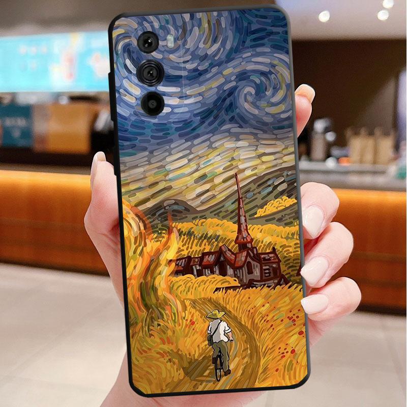 

Van Gogh Sunflowers Cat Phone Case For Motorola Edge 60 50 40 Pro 60 50 40 30 Ultra Neo Fusion Moto G Play G Stylus G Carcasas Moto Edge 40