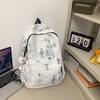 Schoolbag college student schoolbag men's fashion trendy cool tie-dye backpack female high school students niche design large capacity travel backpack