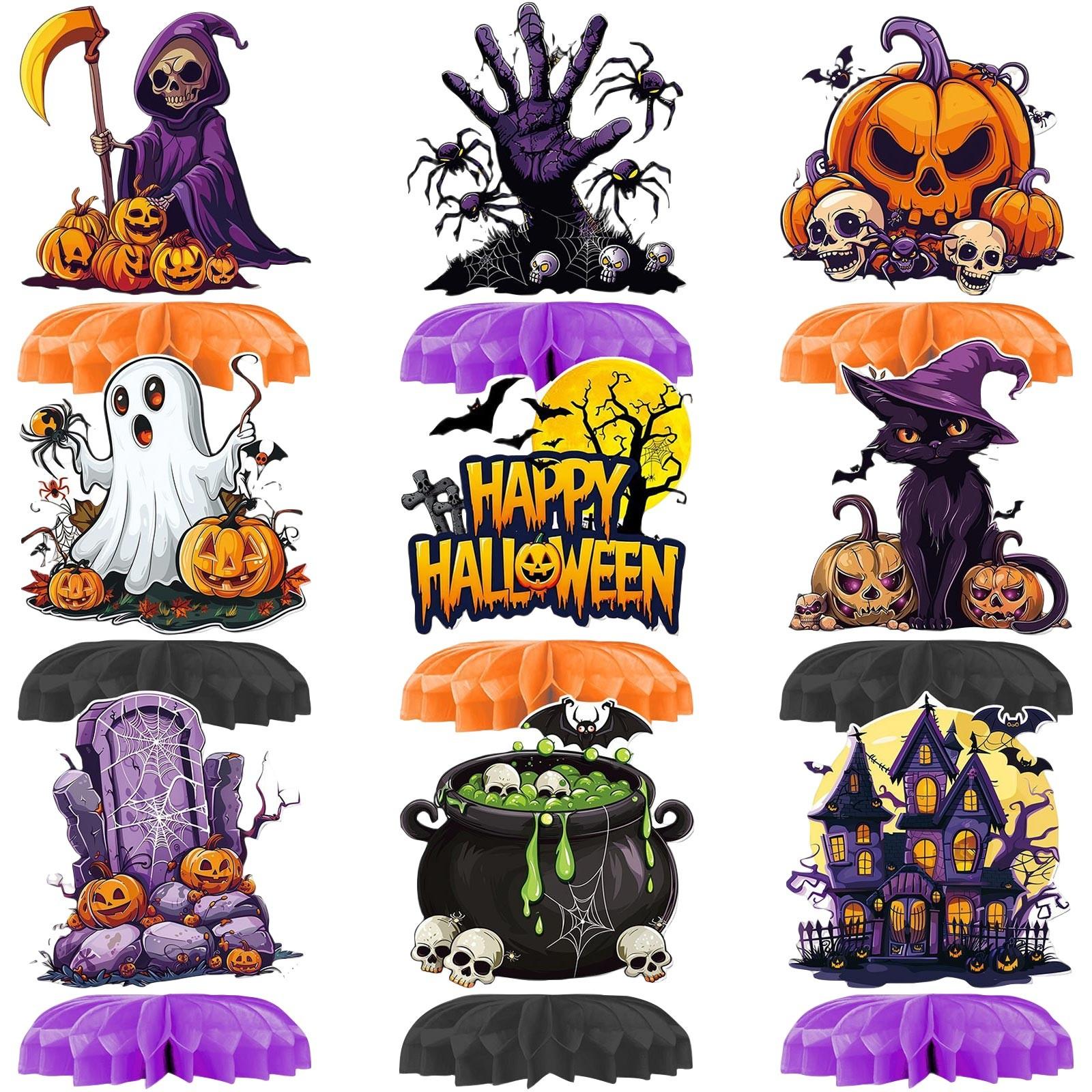 

Украшение для Хэллоуинской вечеринки Сотовое украшение для центра стола, Настольное украшение на Хэллоуин Украшение для Хэллоуинской вечеринки по случаю дня рождения Принадлежности для Хэллоуинской вечеринки One Size