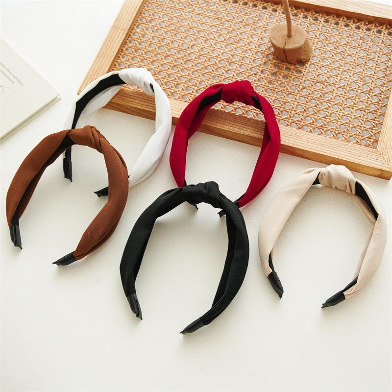 Minimalist Knot Wide Headband Fabric Hair Hoop Elegant Hair Accessory for Women Office Chic