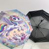 1PC Unicorn Rainbow Umbrella-8-Rib Reinforced, Automatic Open, Lightweight & Durable, Fashion Accessory for Outdoor, J0406