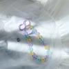 Clear Phone Lanyard Short Style Wrist Strap Love Heart Handmade Beads Bracelet Pendant Lanyard Wide Wrist Strap AntiLoss Lanyard