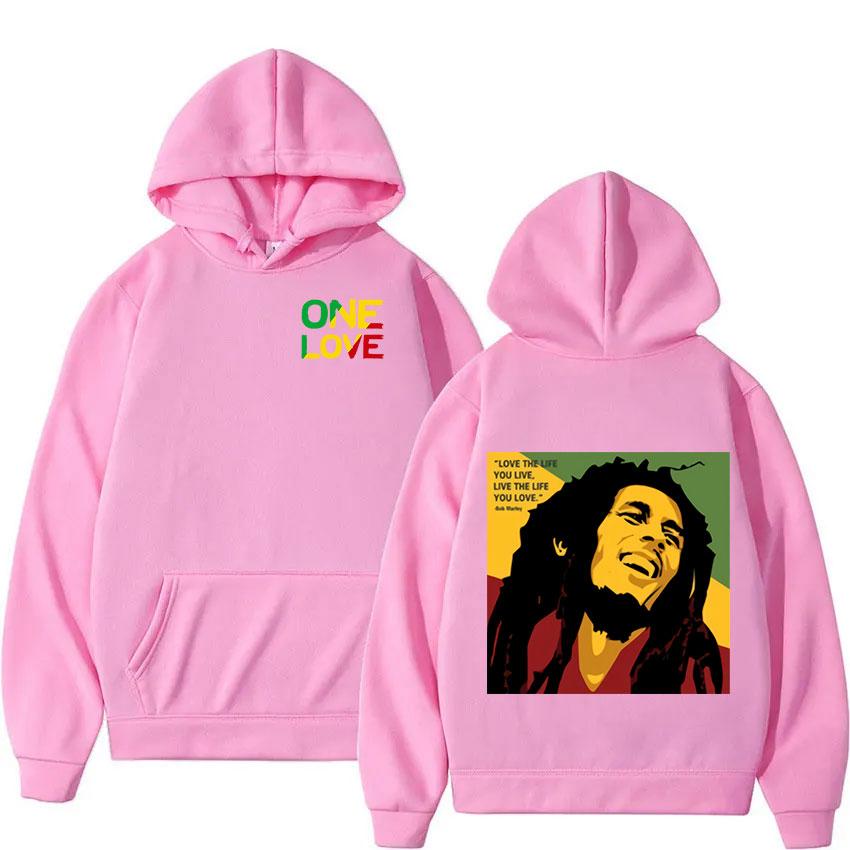 Rapper Bob Marley One Love Graphic Hoodie Men Casual Fashion Retro Pullover Sweatshirt Unisex Hip Hop Oversized Hoody Streetwear