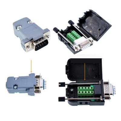 485 COM Port DB9 D-sub Connectors Plug RS232 Serial DB9 Adapter Connector  Cable Wire
