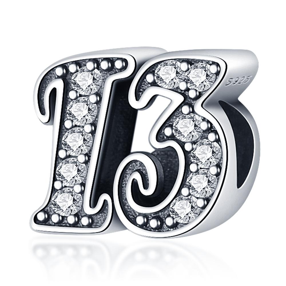 

S925 Белая медь Счастливое число Подвеска Ювелирные изделия Циркон Ожерелье DIY Аксессуары