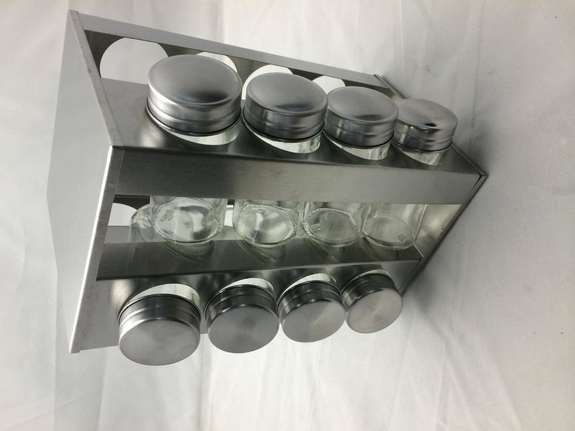 

Набор вращающейся подставки для специй из 16 предметов с банками из нержавеющей стали и шейкерами для приправ