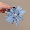 1pc AYLHFO Fabric Flower Hair Claw Clip, sweet solid color design. Medium size, elegant for daily and party hairstyles like updos, ponytails and buns.