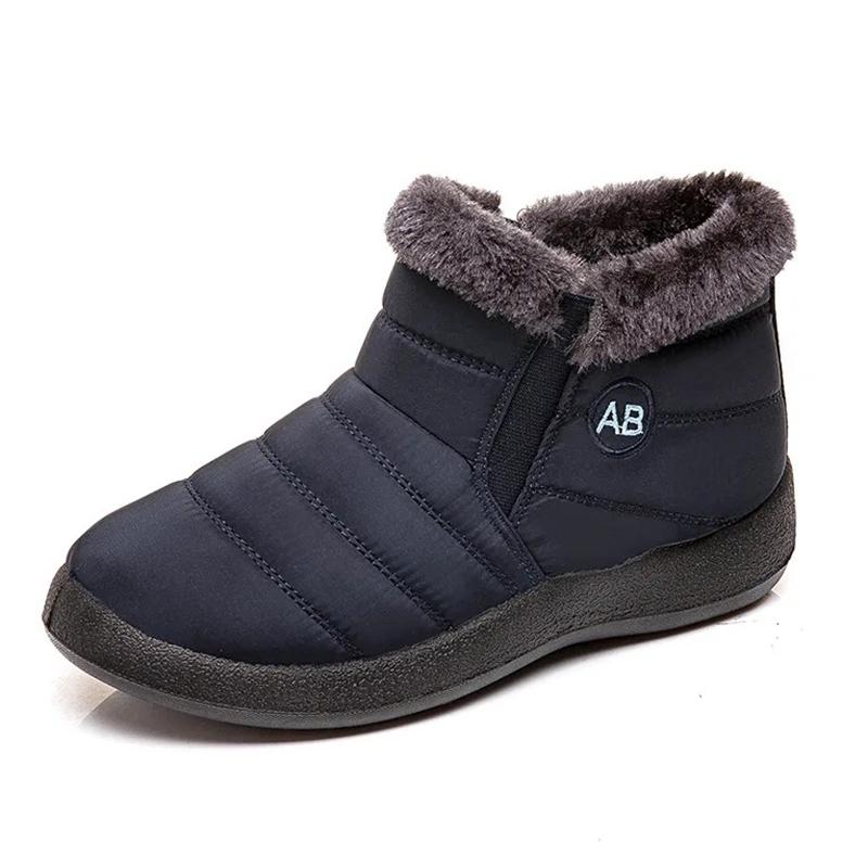 Fashion Women's Plus Size Winter Snow Boots Comfort Faux Fur Lined Warm Cotton Shoes Zipper Thick Sole Waterproof Ankle Botas Mujer 2025
