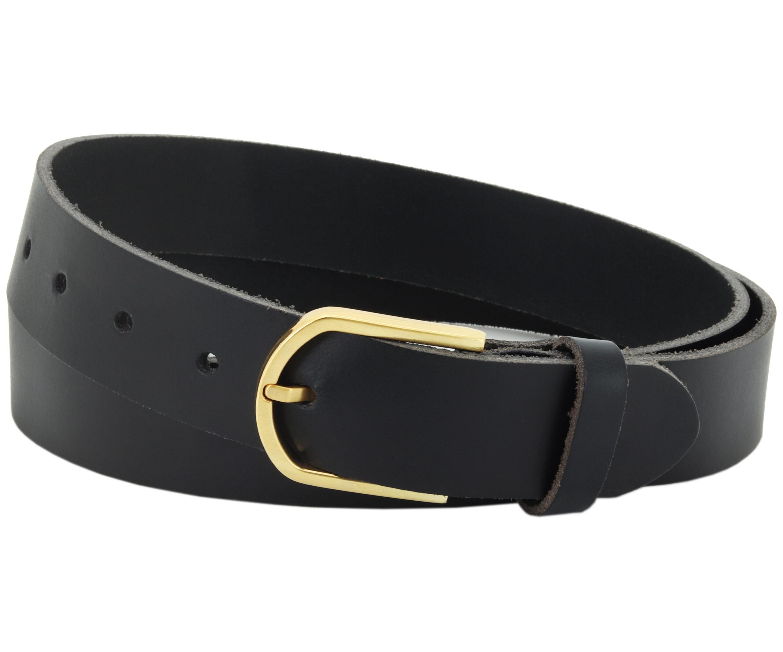 

Genuine Leather Women s Belt NEEDIVYOU Black with Gold MADE IN GERMANY 125cm