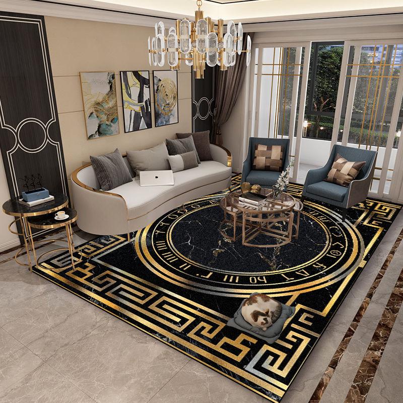

Американський стиль Розкішні Чорні Золоті Килими для Вітальні Великої Площі Домашній Килим для Зони Дивана та Столу Декор Спальні Протиковзкий Доріжка 200*250cm