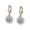 Sunflower Design White Gold Plated Earrings for Women