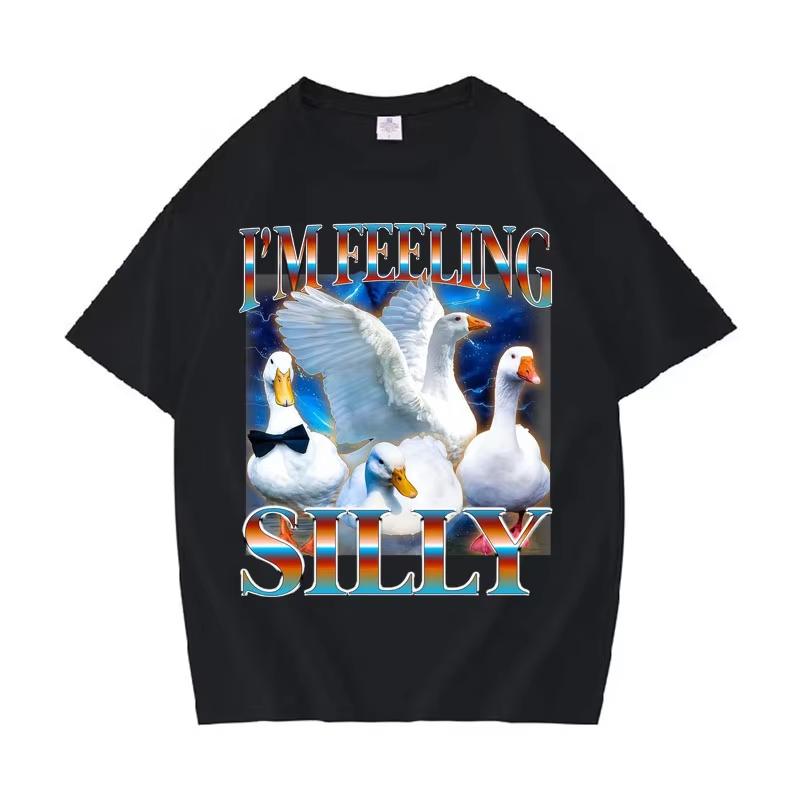 

Funny Silly Goose on The Loose Casual Graphic Tshirt Unisex Womens High Quality Tshirts Unisexs Gothic pure Cotton T Shirt M