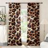 2Pcs Leopard Print Curtains, Polyester Rod Pocket Digital Print Semi-Transparent Curtains, Multi-Size Options for Bedroom Living