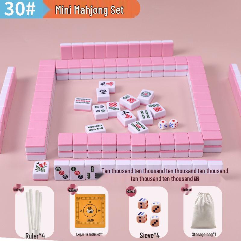 Compact Hand-Rubbed Mini Mahjong Set for Travel & Outdoor Use