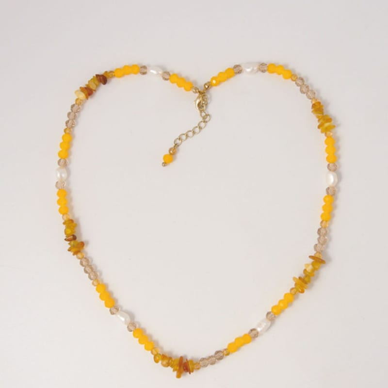 objet213 Zigzag Mango Natural Stone Necklace