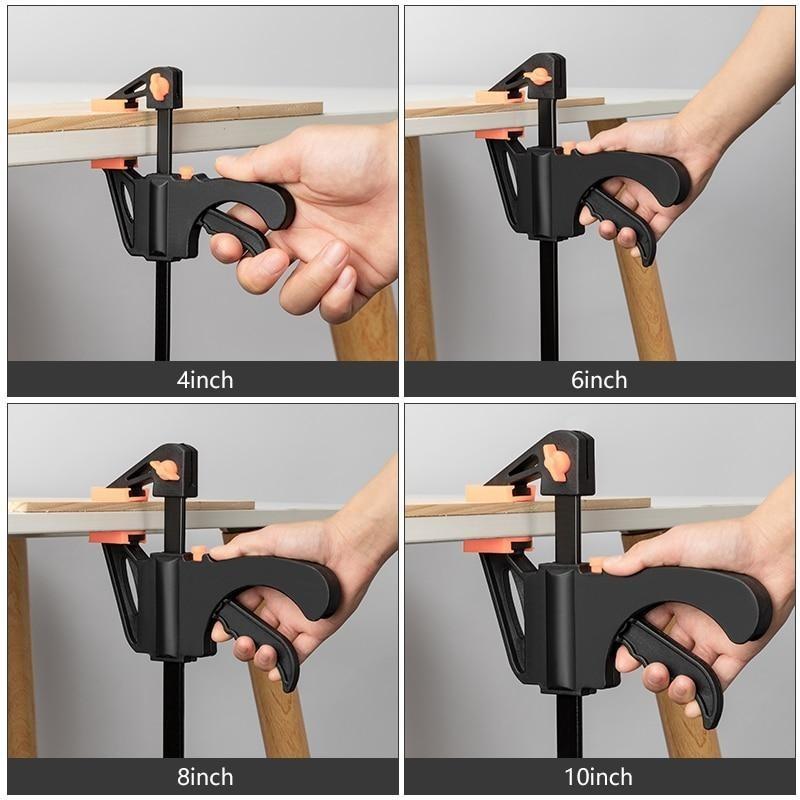 4/6/8/10 Inch Bar Clamps for Woodworking, Quick Grip Clamps Trigger Clamp One Handed Ratchet Clamp, Mini Small Bar Clamp for Craft